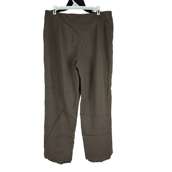 Talbots Petites Brown Wide Leg Wool Dress Pants Size 14 Made Of Italian Fabric - Picture 7 of 7